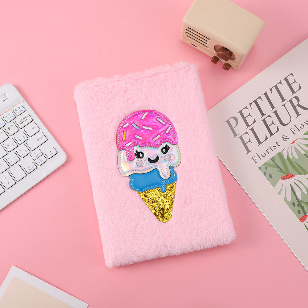 Wholesale Cartoon Ice Cream Stuffed Notebook Diary Children' s Handmade DIY